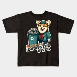 Corgi Dumpster diver Kids T-Shirt